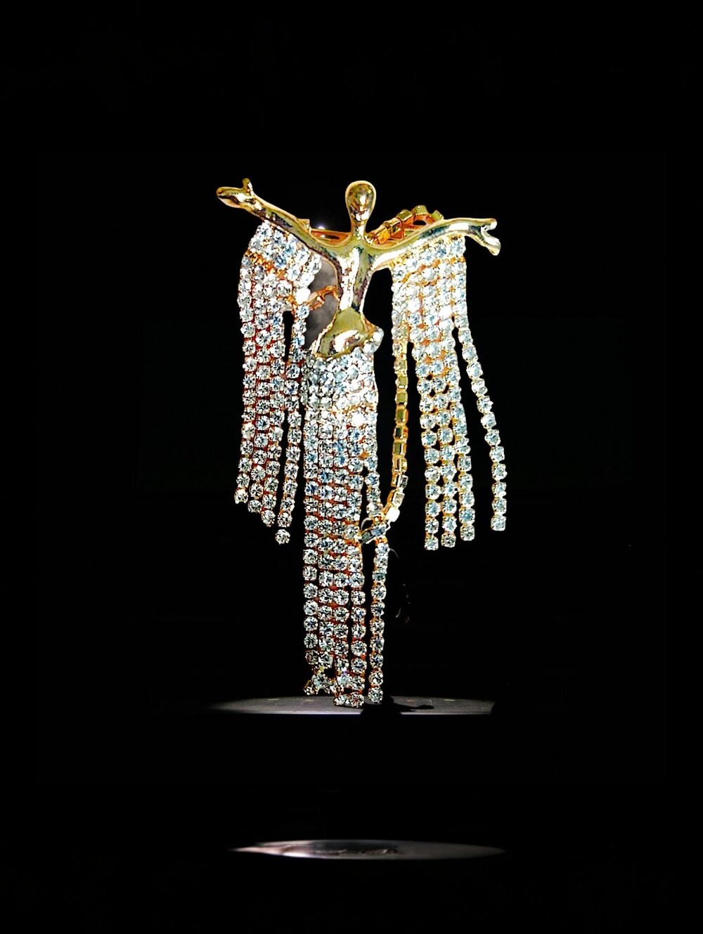 Articulated Rhinestone Diva Brooch